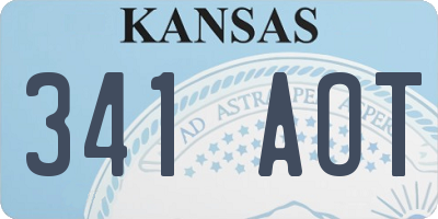 KS license plate 341AOT