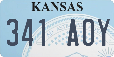 KS license plate 341AOY