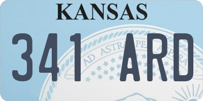 KS license plate 341ARD