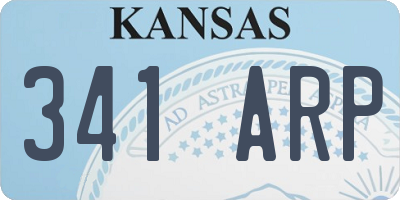 KS license plate 341ARP