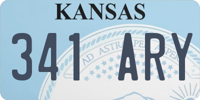 KS license plate 341ARY
