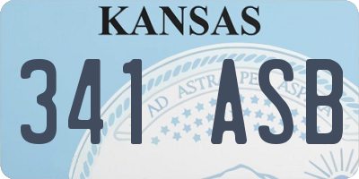 KS license plate 341ASB