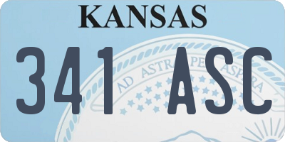 KS license plate 341ASC