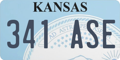 KS license plate 341ASE