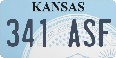 KS license plate 341ASF