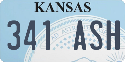 KS license plate 341ASH