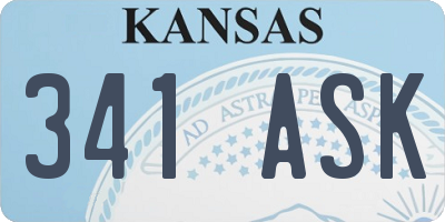 KS license plate 341ASK