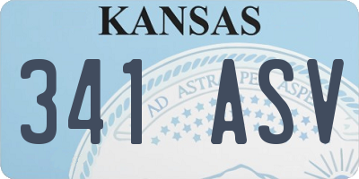 KS license plate 341ASV