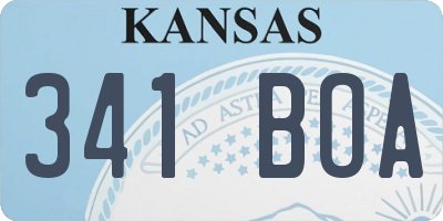 KS license plate 341BOA