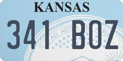 KS license plate 341BOZ