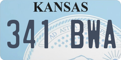 KS license plate 341BWA
