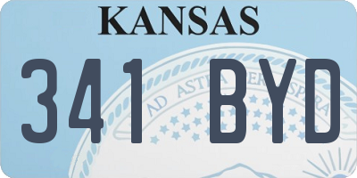 KS license plate 341BYD