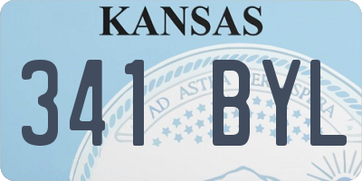 KS license plate 341BYL