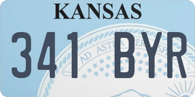 KS license plate 341BYR