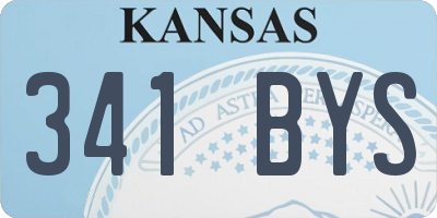 KS license plate 341BYS
