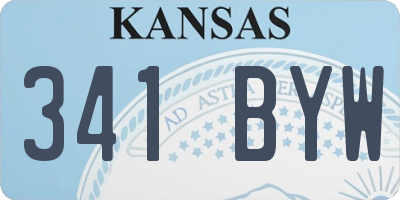 KS license plate 341BYW