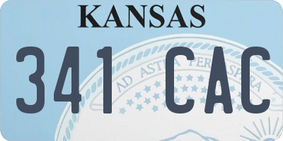 KS license plate 341CAC