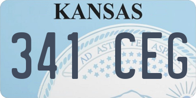 KS license plate 341CEG