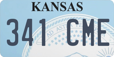KS license plate 341CME