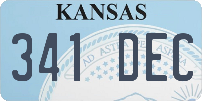 KS license plate 341DEC