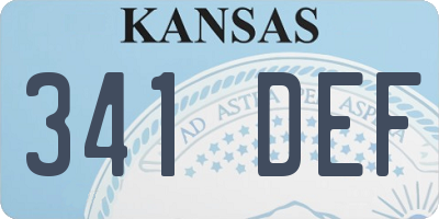 KS license plate 341DEF