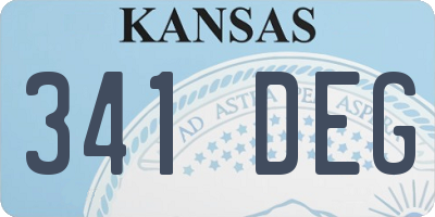 KS license plate 341DEG