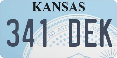 KS license plate 341DEK