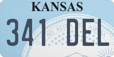 KS license plate 341DEL