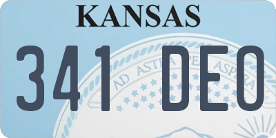 KS license plate 341DEO