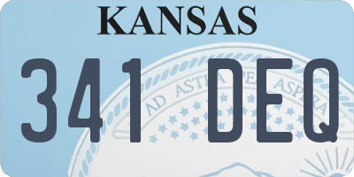 KS license plate 341DEQ
