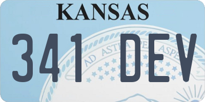 KS license plate 341DEV