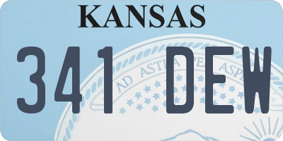 KS license plate 341DEW