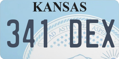 KS license plate 341DEX