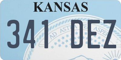 KS license plate 341DEZ