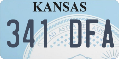 KS license plate 341DFA