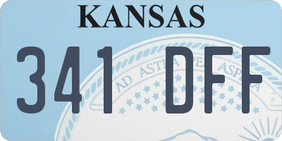 KS license plate 341DFF