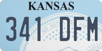 KS license plate 341DFM