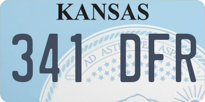 KS license plate 341DFR