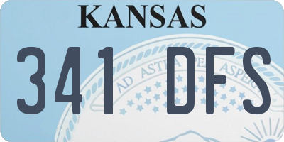 KS license plate 341DFS