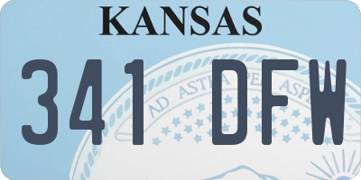 KS license plate 341DFW
