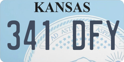 KS license plate 341DFY