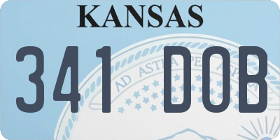 KS license plate 341DOB