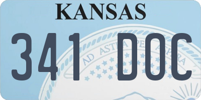 KS license plate 341DOC
