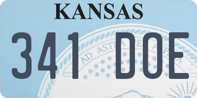 KS license plate 341DOE