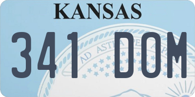 KS license plate 341DOM