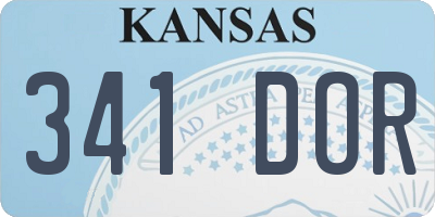 KS license plate 341DOR