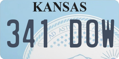 KS license plate 341DOW