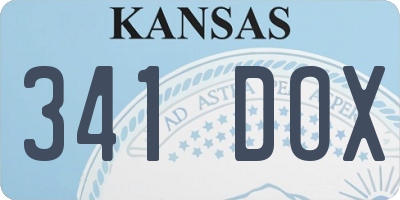 KS license plate 341DOX