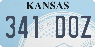 KS license plate 341DOZ