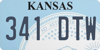 KS license plate 341DTW